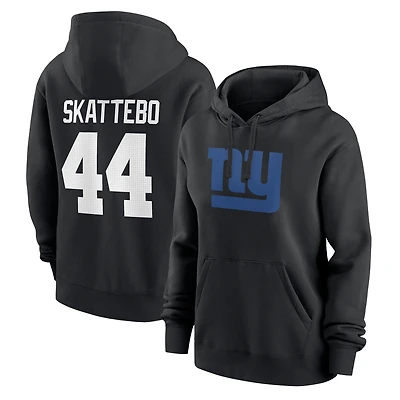 Sweat à capuche polaire Nike Cam Skattebo noir pour femme, avec nom et numéro du joueur des Giants de New York