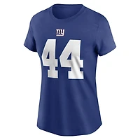 Women's Nike Cam Skattebo Royal New York Giants Name & Number T-Shirt
