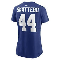 Women's Nike Cam Skattebo Royal New York Giants Name & Number T-Shirt