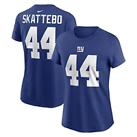 Women's Nike Cam Skattebo Royal New York Giants Name & Number T-Shirt
