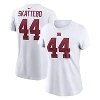 Women's Nike Cam Skattebo White New York Giants Name & Number T-Shirt