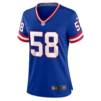 Maillot de match classique joueur retraité Nike Carl Banks Royal New York Giants pour femme