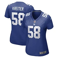 Maillot de match Nike Casey Kreiter Royal New York Giants pour femme