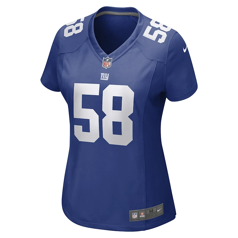 Maillot de match Nike Casey Kreiter Royal New York Giants pour femme