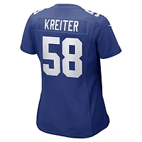 Maillot de match Nike Casey Kreiter Royal New York Giants pour femme