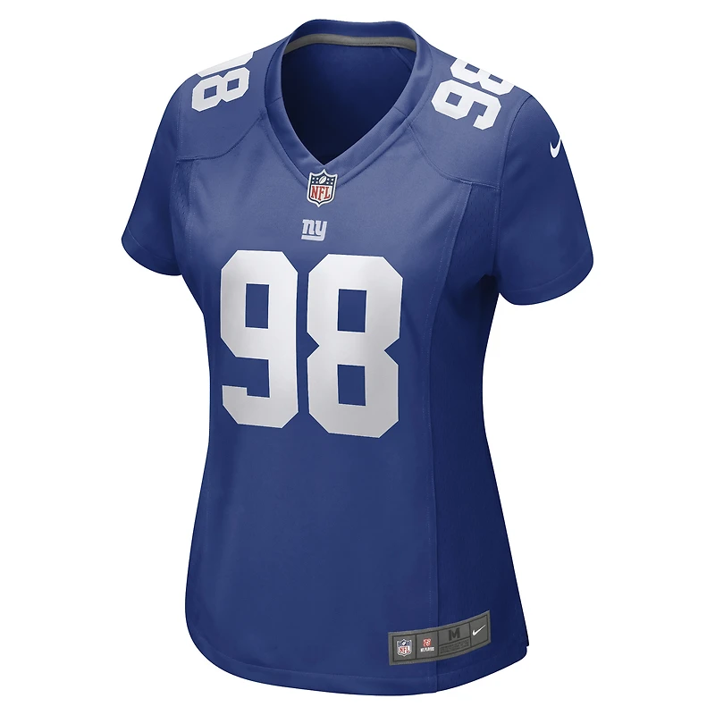 Maillot de match Nike D.J. Reader Royal pour femme, New York Giants