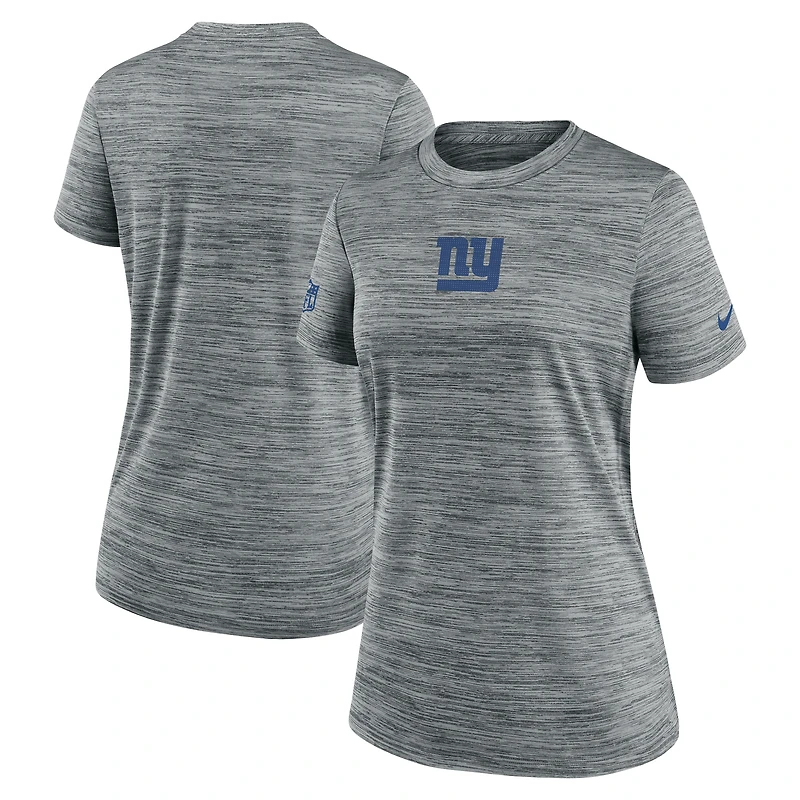 T-shirt Nike gris New York Giants Sideline Velocity Dri-FIT pour femme