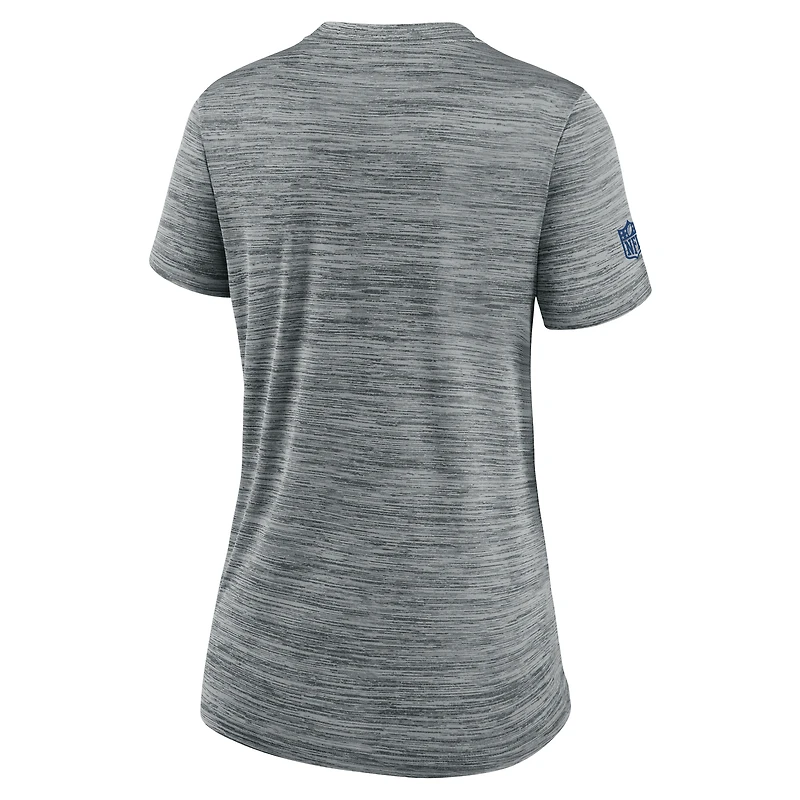 Women's Nike Gray New York Giants Sideline Velocity Dri-FIT T-Shirt