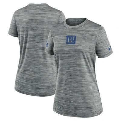 Women's Nike Gray New York Giants Sideline Velocity Performance T-Shirt