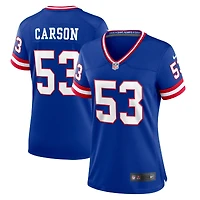Maillot de match classique joueur retraité Nike Harry Carson Royal New York Giants pour femme