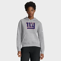 Women's Nike Heather Gray New York Giants Club Fleece Pullover Hoodie