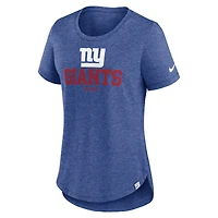 Women's Nike Heather Royal New York Giants Fashion Tri-Blend T-Shirt