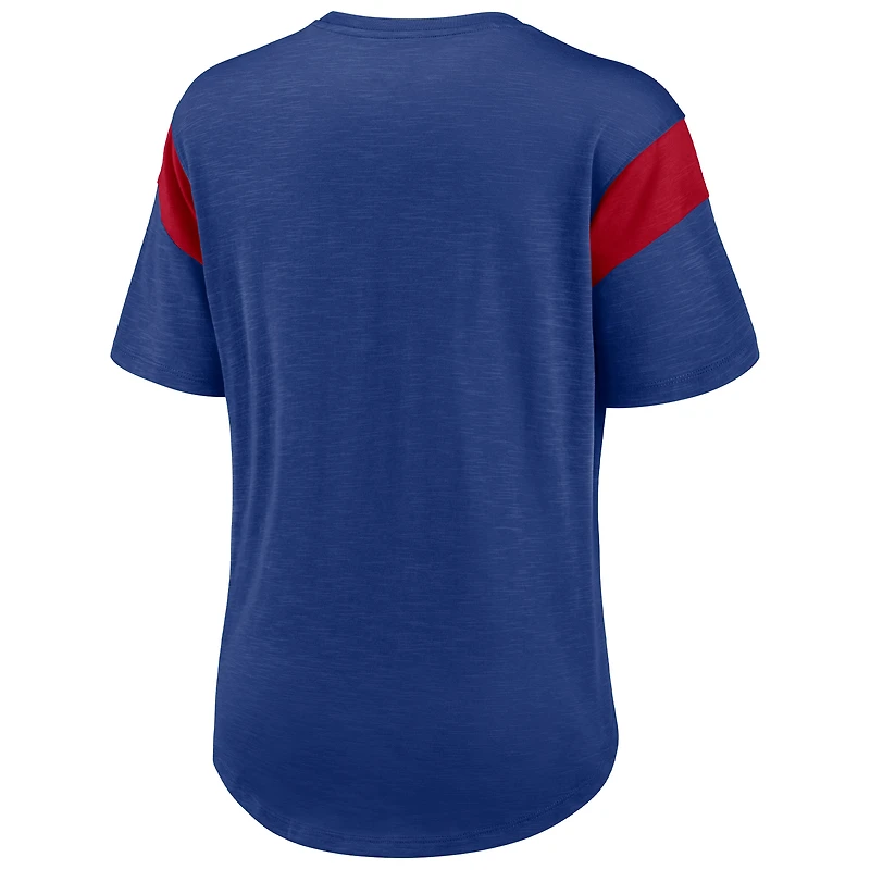 Women's Nike Heather Royal New York Giants Primary Logo Fashion Top