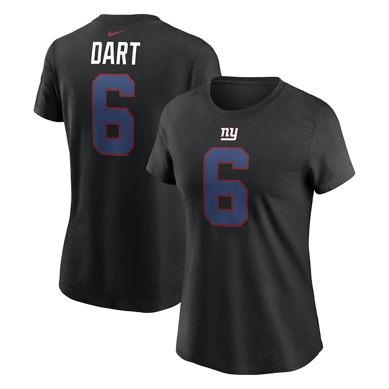 Women's Nike Jaxson Dart Black New York Giants Name & Number T-Shirt