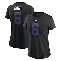 Women's Nike Jaxson Dart Black New York Giants Name & Number T-Shirt