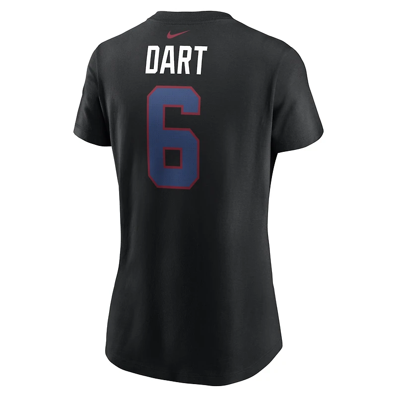 Women's Nike Jaxson Dart Black New York Giants Name & Number T-Shirt