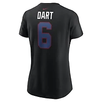 Women's Nike Jaxson Dart Black New York Giants Name & Number T-Shirt
