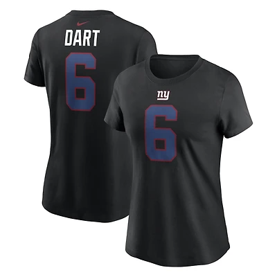 Women's Nike Jaxson Dart Black New York Giants Name & Number T-Shirt