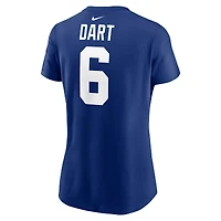 Women's Nike Jaxson Dart Royal New York Giants Name & Number T-Shirt