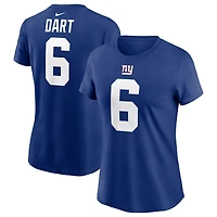 T-shirt Nike Jaxson Dart Royal pour femme avec nom et numéro des New York Giants