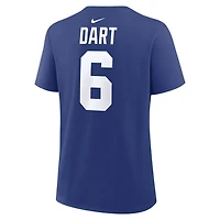 Women's Nike Jaxson Dart Royal New York Giants Name & Number T-Shirt