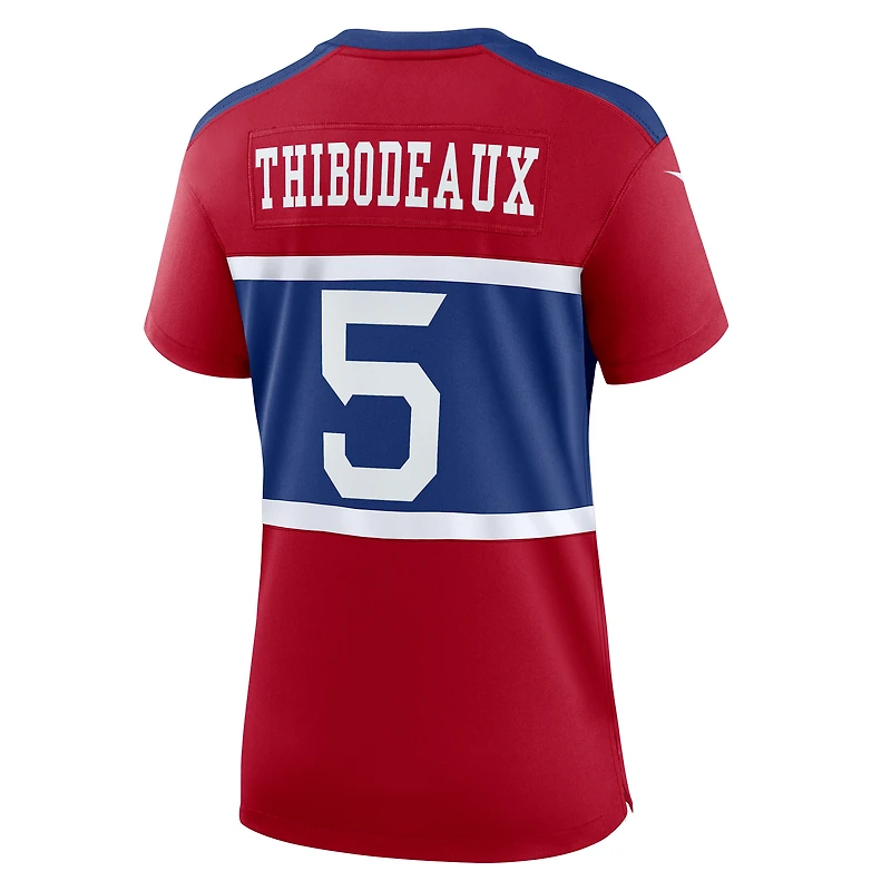 Maillot de match joueur alternatif des New York Giants Nike Kayvon Thibodeaux Century rouge pour femme