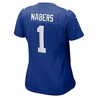 Maillot de match Nike Malik Nabers Royal New York Giants pour femme