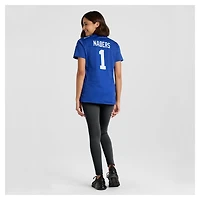 Maillot de match Nike Malik Nabers Royal New York Giants pour femme