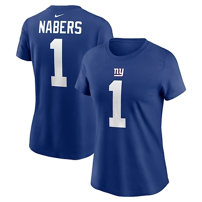 Women's Nike Malik Nabers Royal New York Giants Player Name & Number T-Shirt