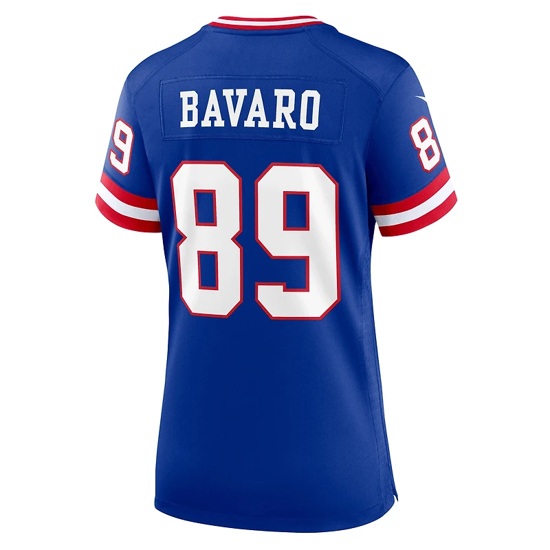Maillot de match classique joueur retraité Nike Mark Bavaro Royal New York Giants pour femme