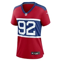 Maillot de match joueur retraité alternatif des Giants New York Nike Michael Strahan Century rouge pour femme
