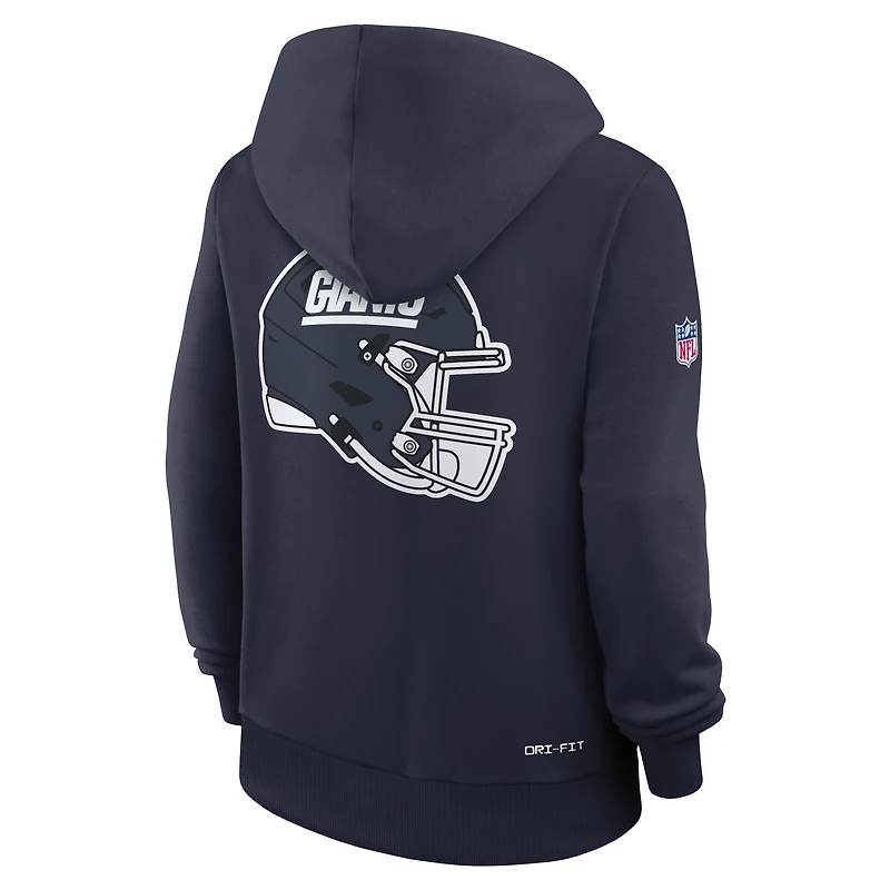 Sweat à capuche Nike Dri-FIT alternatif bleu marine New York Giants Sideline Standard Issue pour femme