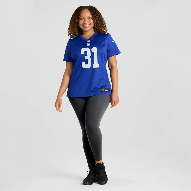 Maillot Nike Nic Jones Royal pour femme des New York Giants
