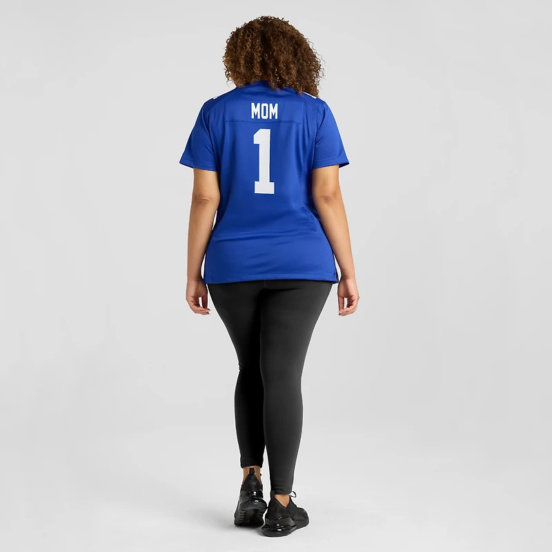 Maillot de match Nike Numéro 1 Mom Royal New York Giants pour femme
