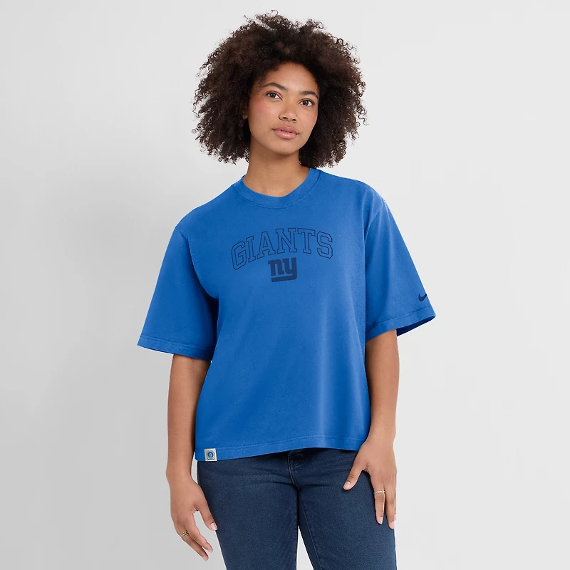 T-shirt Nike Royal New York Giants Glory Arch Boxy pour femme