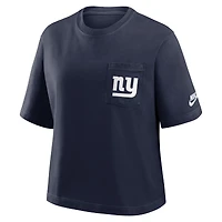 Women's Nike Royal New York Giants Rewind Pocket Boxy T-Shirt