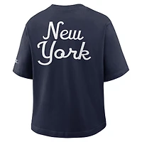 Women's Nike Royal New York Giants Rewind Pocket Boxy T-Shirt