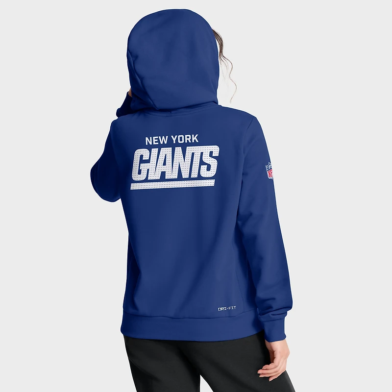 Sweat à capuche Nike Royal New York Giants Sideline Standard Issue Initial Home Dri-FIT pour femme
