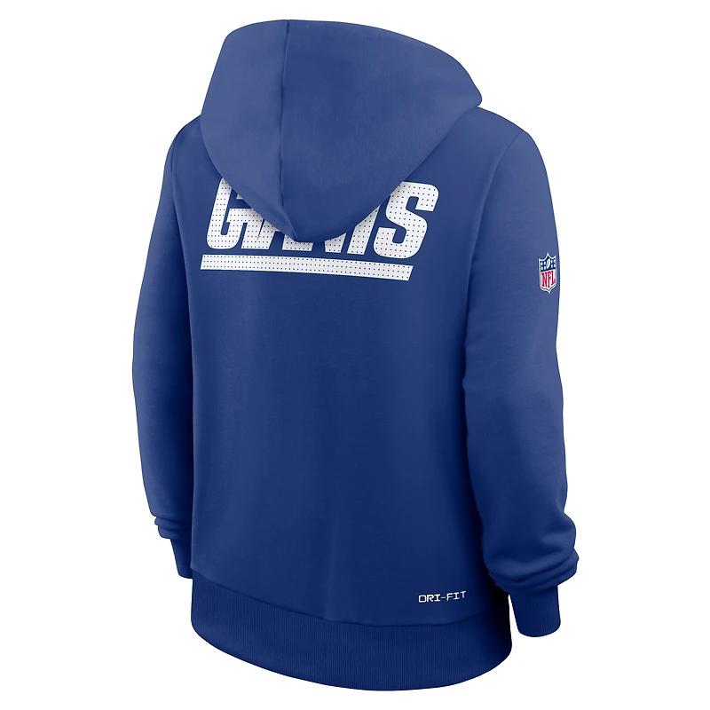 Sweat à capuche Nike Royal New York Giants Sideline Standard Issue Initial Home Dri-FIT pour femme