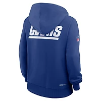 Sweat à capuche Nike Royal New York Giants Sideline Standard Issue Initial Home Dri-FIT pour femme