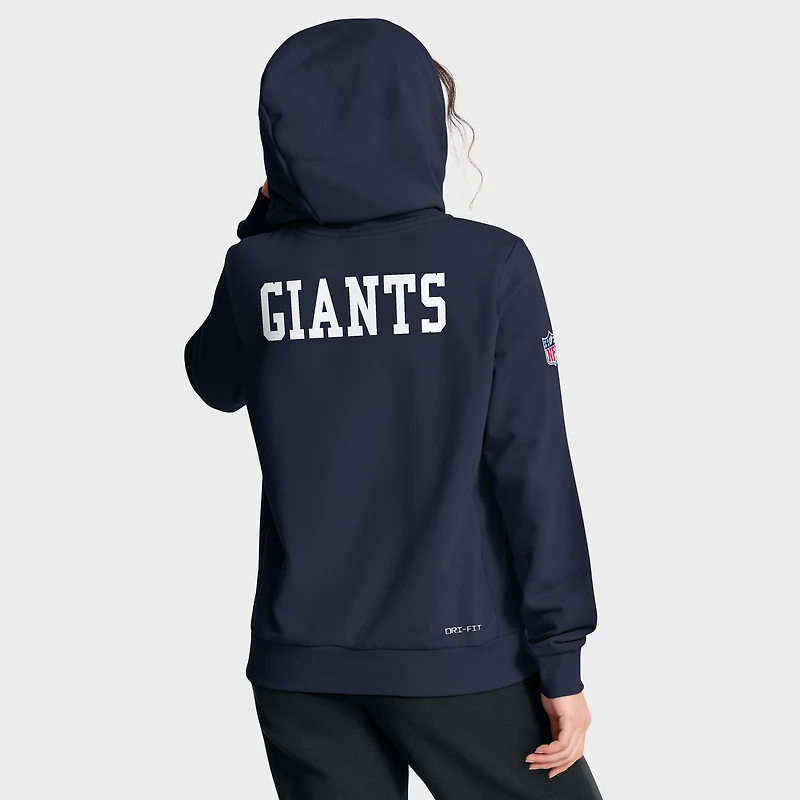Sweat à capuche Nike Royal New York Giants Throwback Sideline Standard Issue Dri-FIT pour femme