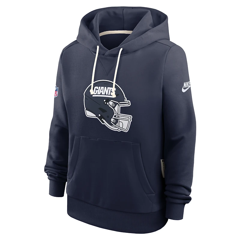 Sweat à capuche Nike Royal New York Giants Throwback Sideline Standard Issue Dri-FIT pour femme