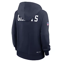 Sweat à capuche Nike Royal New York Giants Throwback Sideline Standard Issue Dri-FIT pour femme