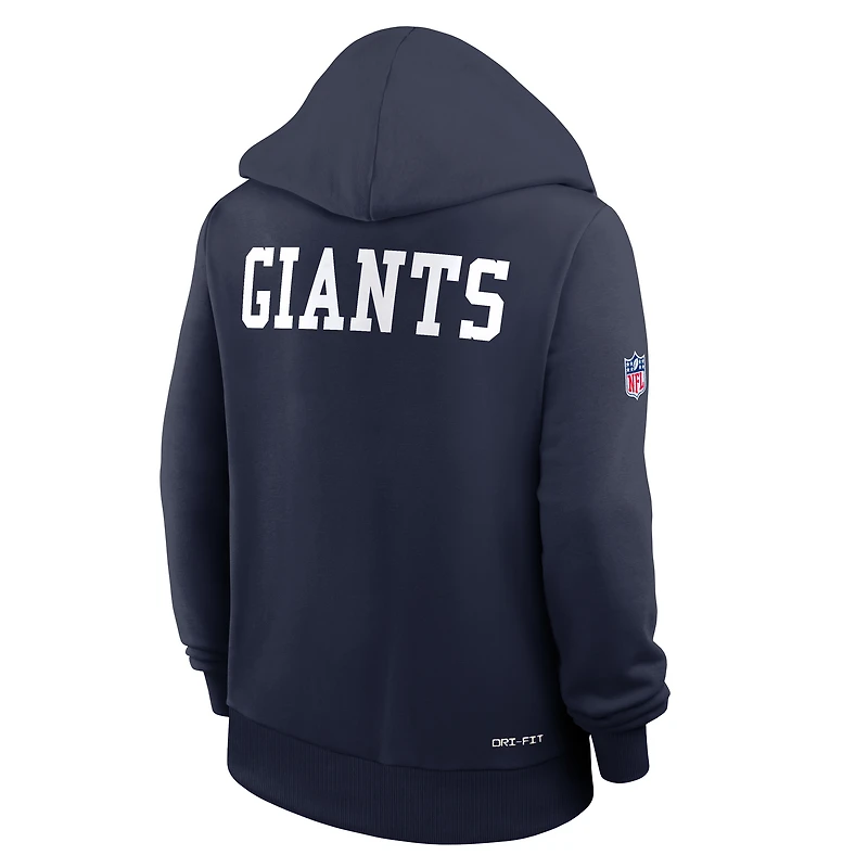 Sweat à capuche Nike Royal New York Giants Throwback Sideline Standard Issue Dri-FIT pour femme