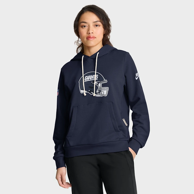 Sweat à capuche Nike Royal New York Giants Throwback Sideline Standard Issue Dri-FIT pour femme