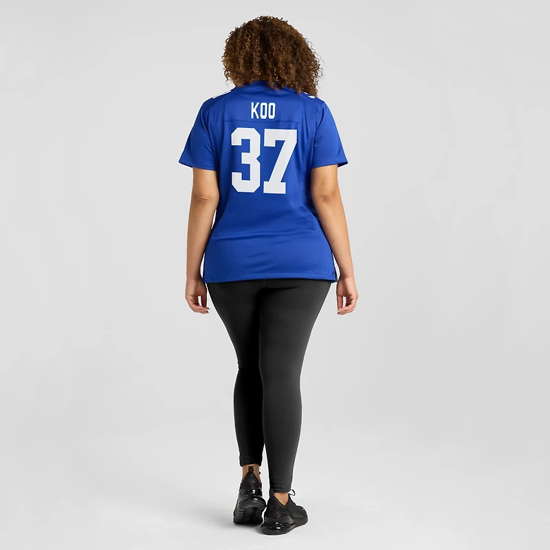Women's Nike Younghoe Koo Royal New York Giants Team Game Jersey
