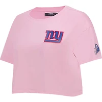 T-shirt court carré rose Pro Standard des New York Giants pour femmes