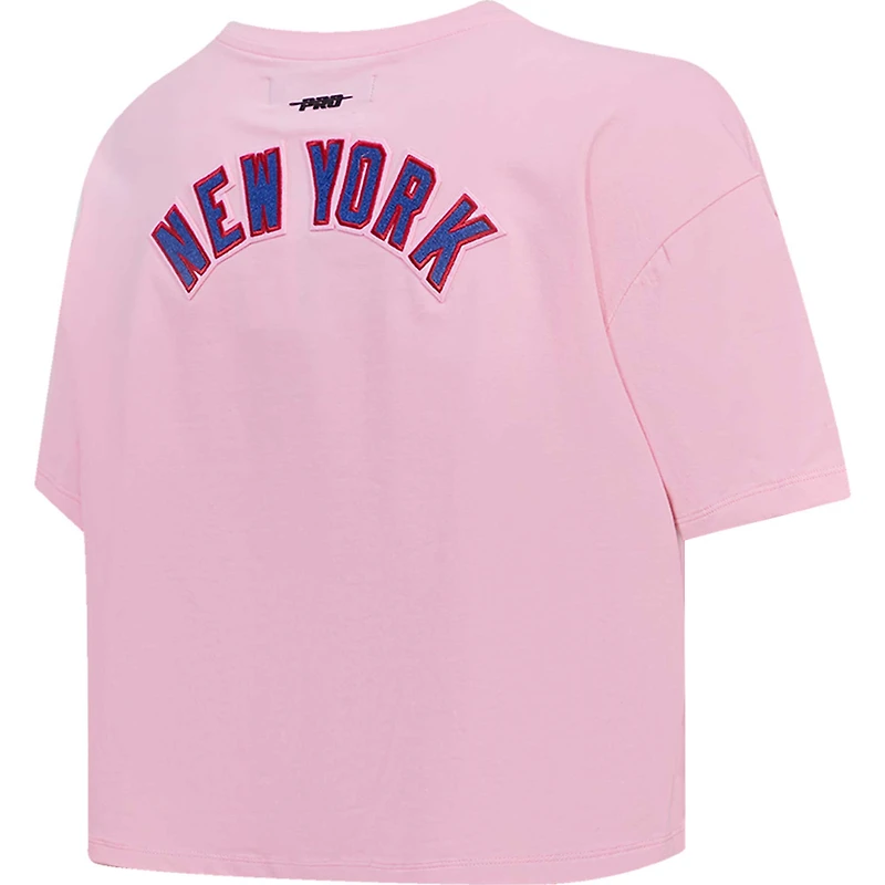 T-shirt court carré rose Pro Standard des New York Giants pour femmes