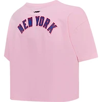 T-shirt court carré rose Pro Standard des New York Giants pour femmes