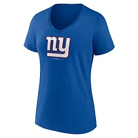 Women's  Royal New York Giants Team Lockup V-Neck T-Shirt